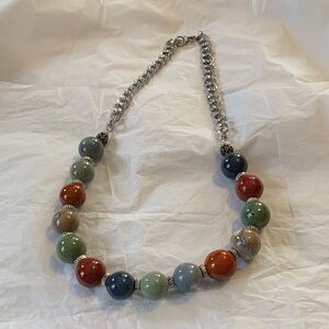 Handcrafted Costume Jewelry: Multicolor Beaded 30” Necklace